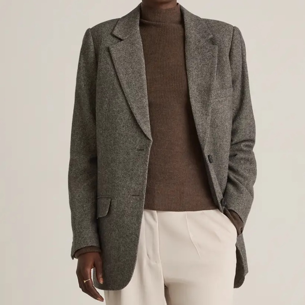 Quince Charcoal Blazer with Buttons